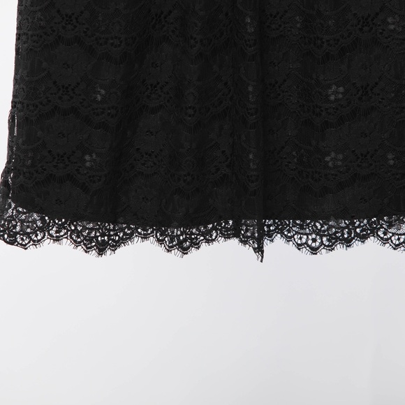 Black Lace Midi Dress with 3/4 Sleeves - Size 6 (Excellent Condition) - Picture 5 of 6